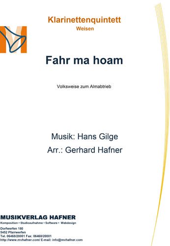 Fahr ma hoam - Klarinettenquintett - Weisen 